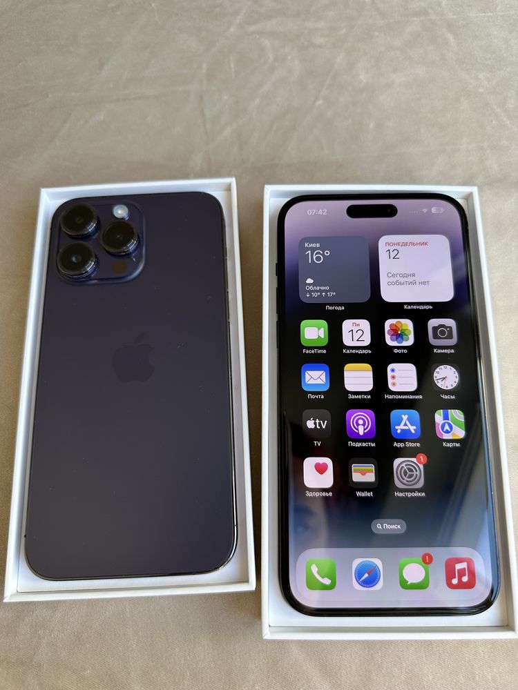 IPhone 14 pro max 256 purple black как новый Гарантия /магазин 950$
