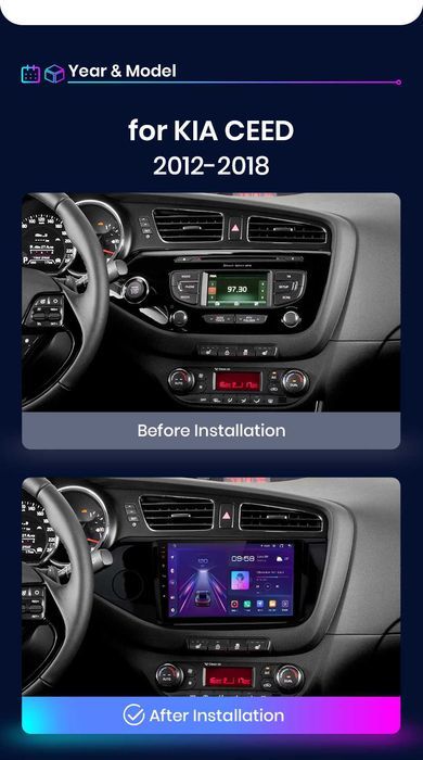 Radio android 11 Kia Ceed JD 12-18r wifi gps bluetooth