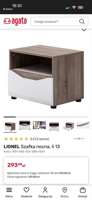 szafka nocna agata meble model lionel