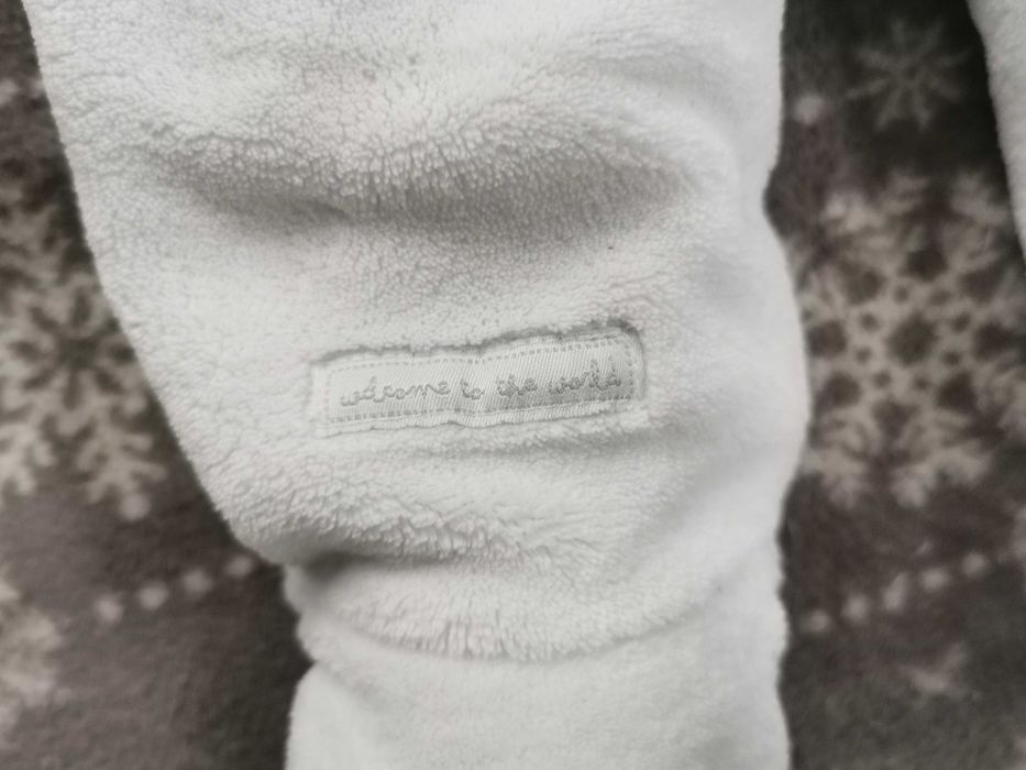 Kombinezon zimowy pajacyk na zimę, ciepły, biały, rozm. 56/62