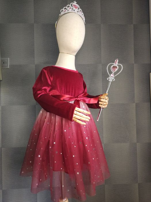 Дитяча сукня різдвяна червона синя детское новогоднее платье  3 4 5 6