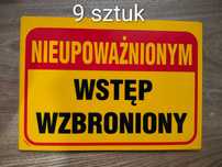 Tablice tabliczki informacyjne wstęp wzbroniony, remont itp