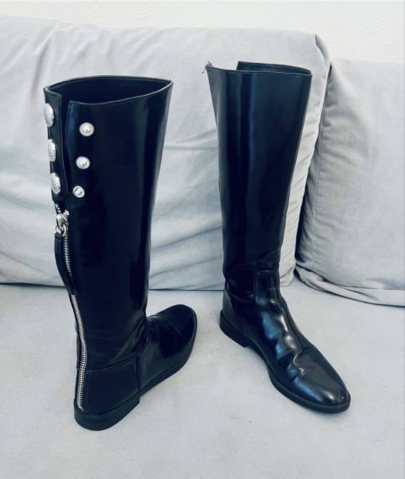 Кожаные сапоги кожа натур Zara  рр 36