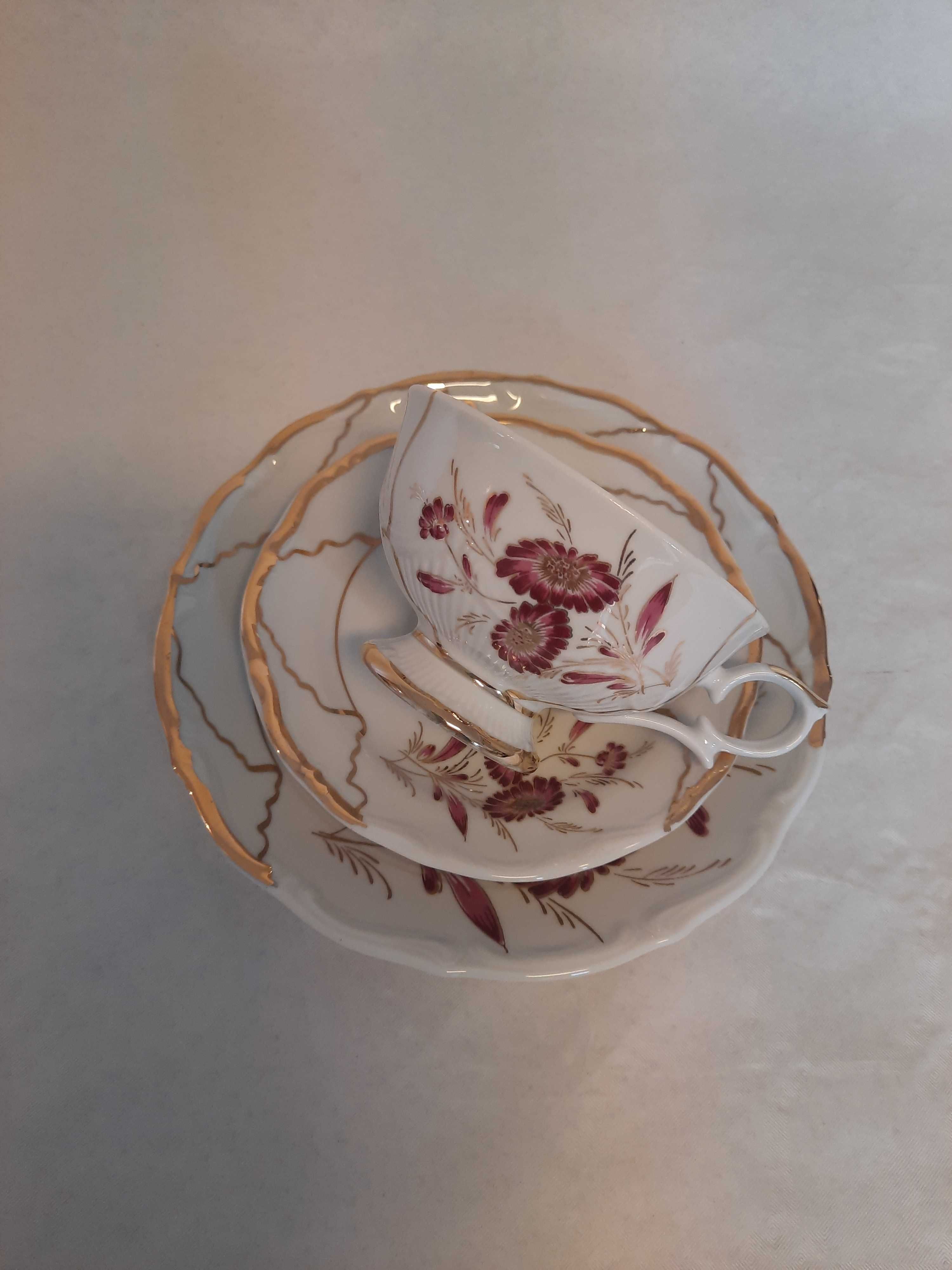 Stara Porcelanowa Filiżanka TRIO ROYAL Ręcznie Malowana lata 70-80XX w