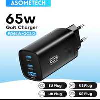 Універсальний зарядний пристрій 65w Asometech  Gan USB type C 65W