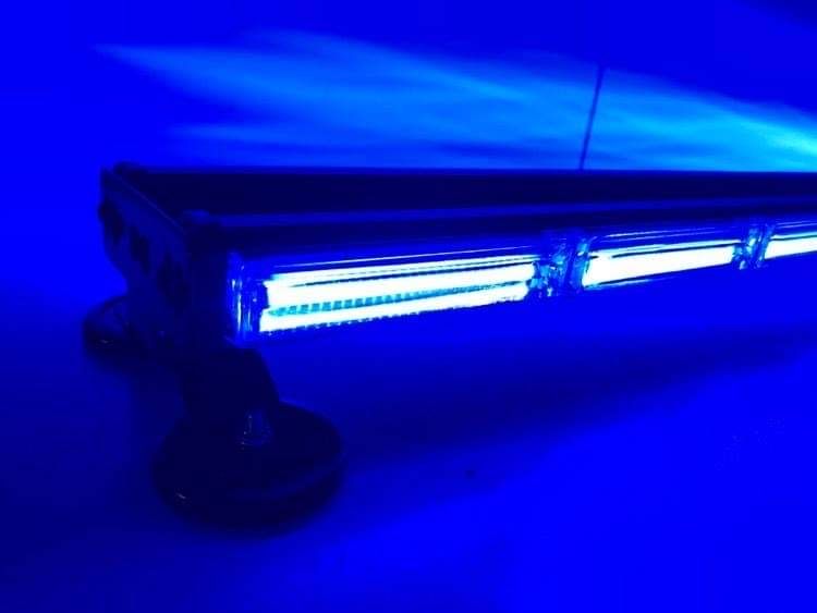 Belka ostrzegawcza kogut LED listwa stroboskop 118cm dwustronna 12-24V