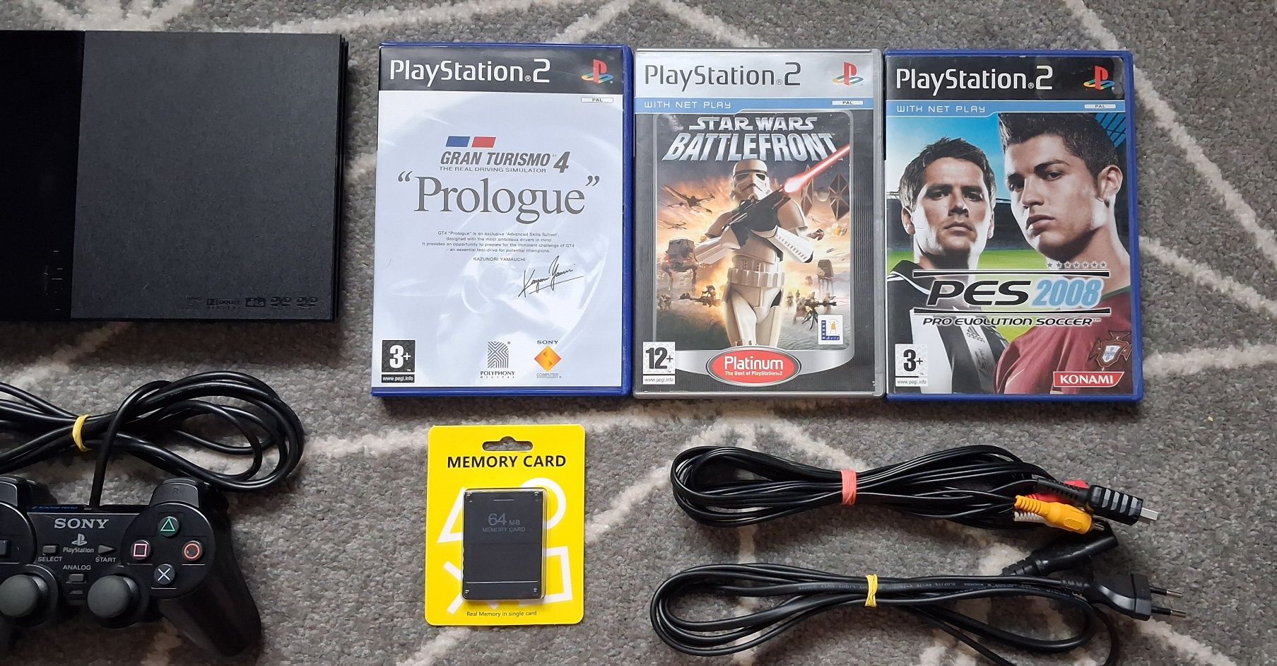 Konsola SONY PlayStation 2 Slim PS2 SCPH-90004 Date Code 0C ZESTAW