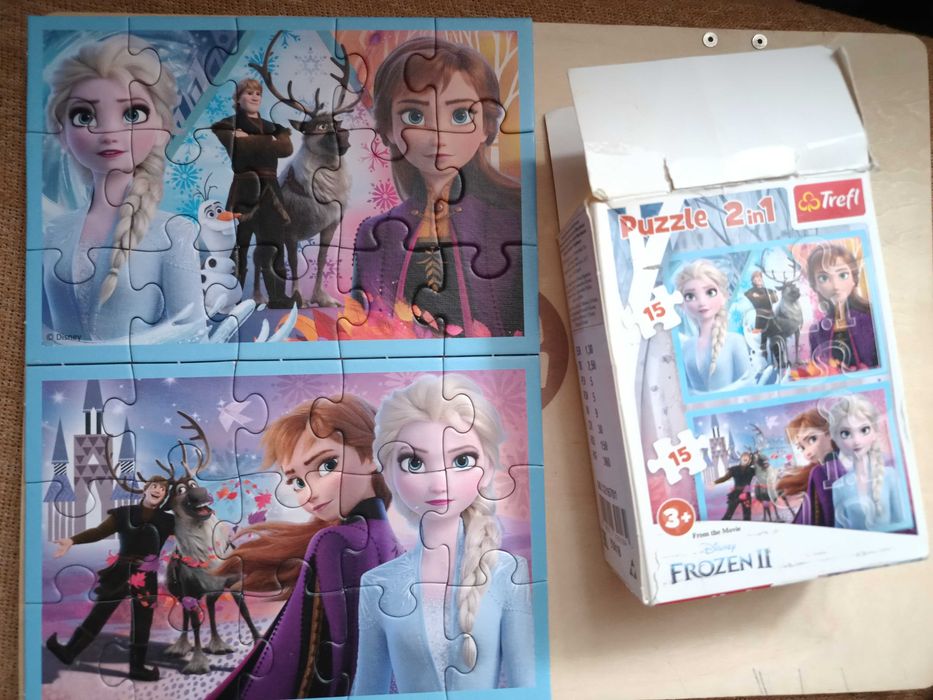 Kraina lodu Frozen puzzle 2w1 15 elementów kolorowanki