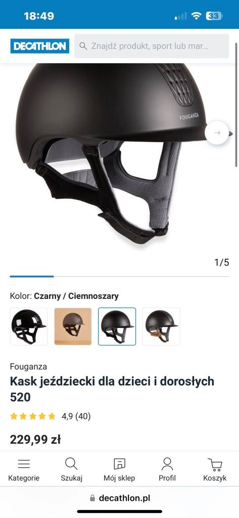 Kask jeździecki Fouganze