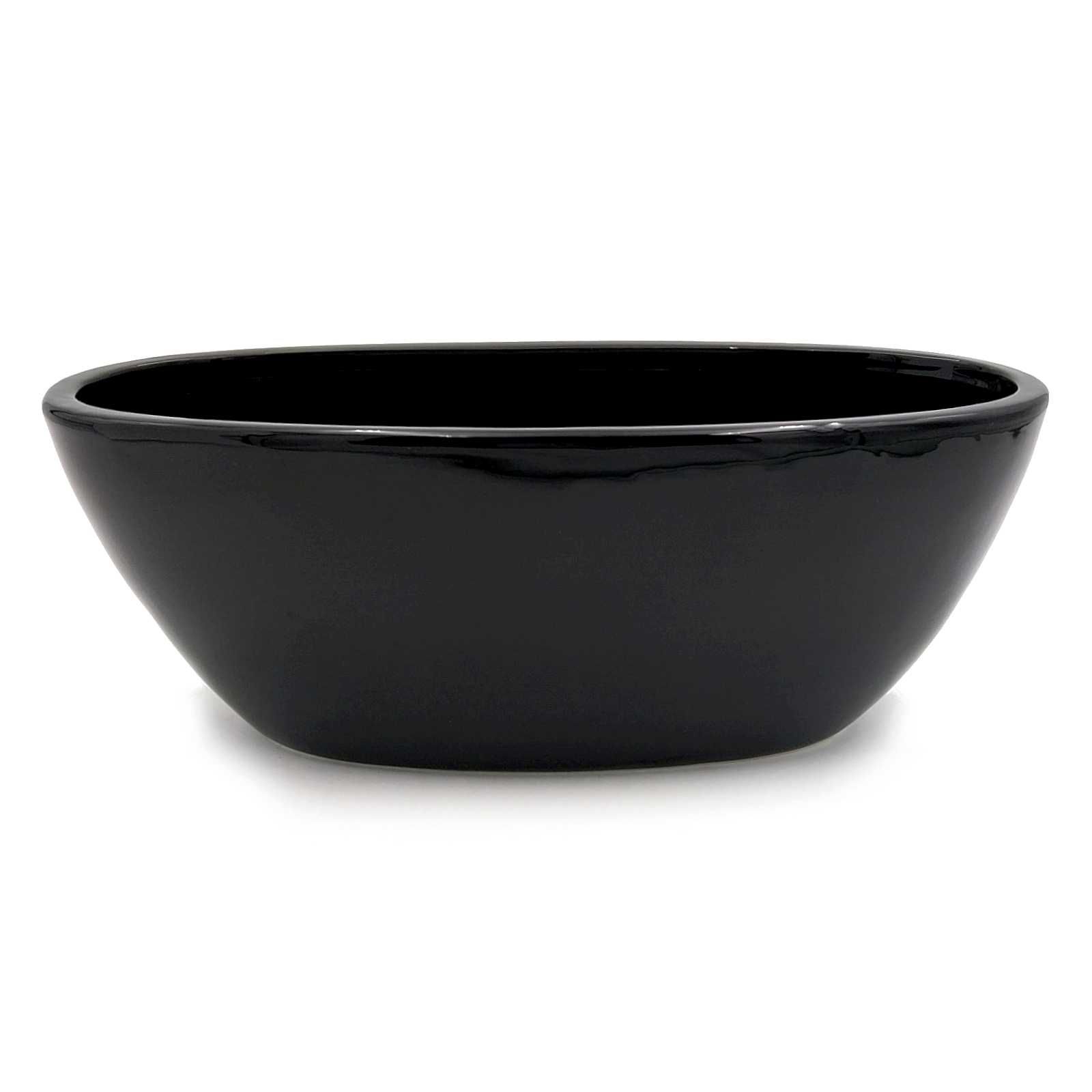 Osłonka ceramiczna czarna doniczka na kwiaty owalna nowoczesna 29 cm