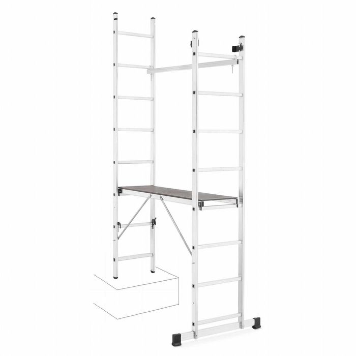 RUSZTOWANIE aluminiowe 2x8 do pracy na SCHODACH - uniwersalne 3w1