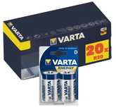 Zestaw 20x baterie alkaliczne VARTA R20 Typ D Energy BAVA 4120