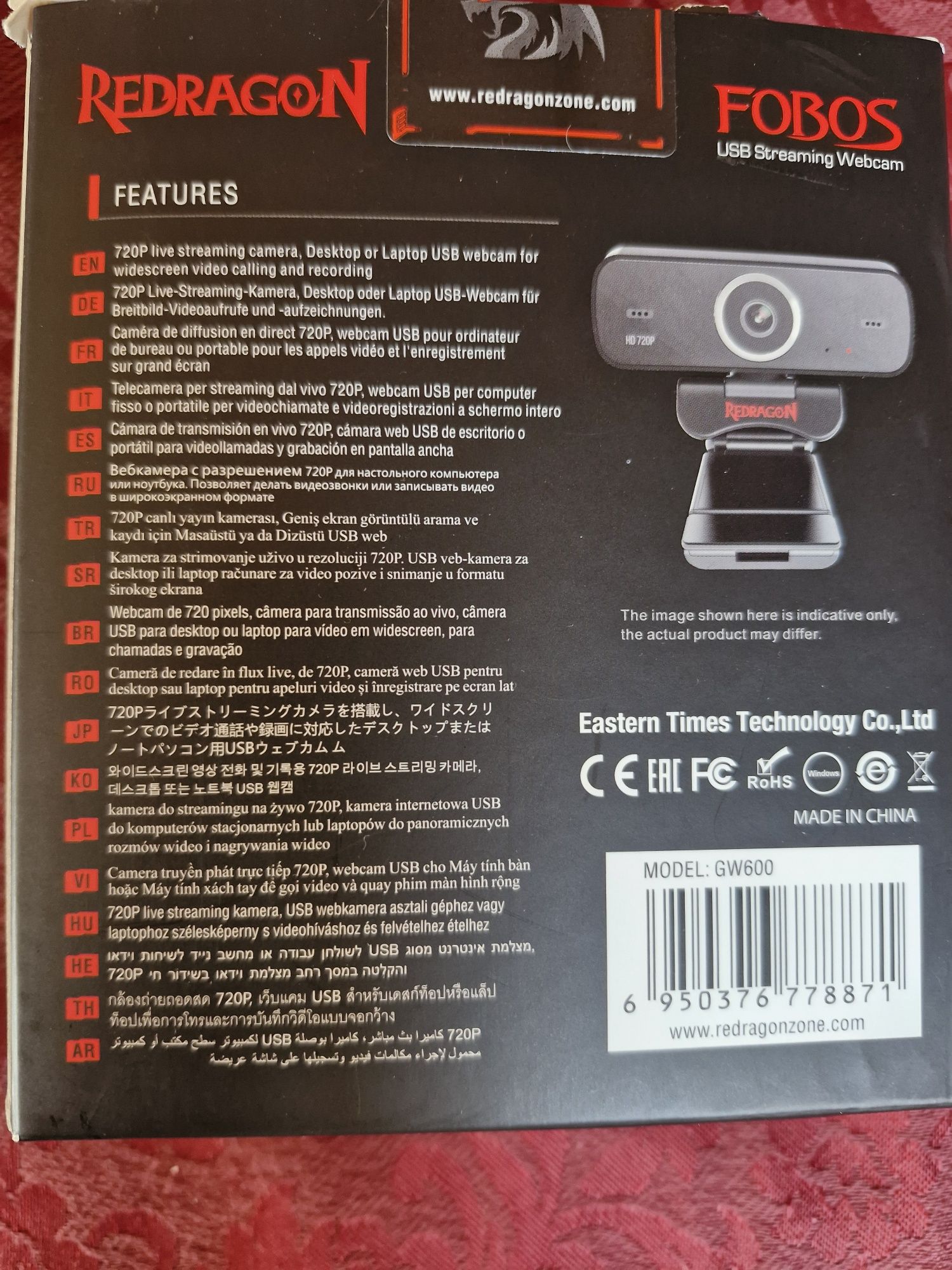 Kamera internetowa Redragon Fobos GW600 (RED-GW600) webcam