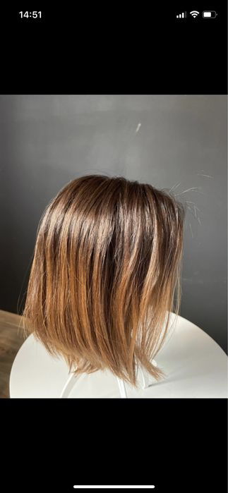 Peruka naturalna BoB ombre brąz 30cm