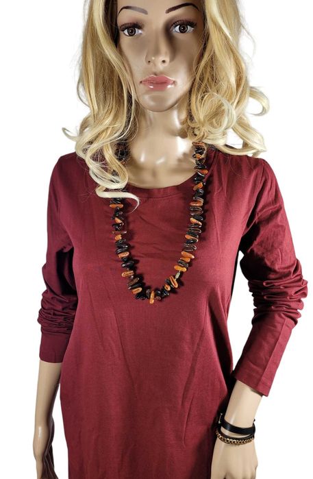 Nowa bordowa bawełniana ciążowa sukienka 36,S/38,M BonPrix Mama BPC