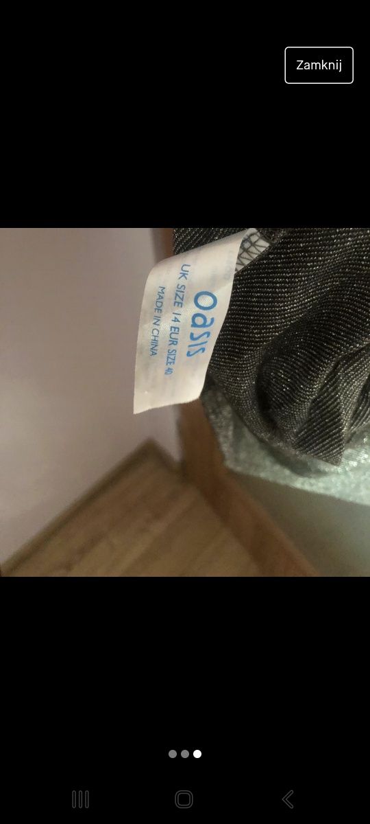 Sukienka ze srebrną nitką wizytowa przyjęcie Święta L/XL Oasis