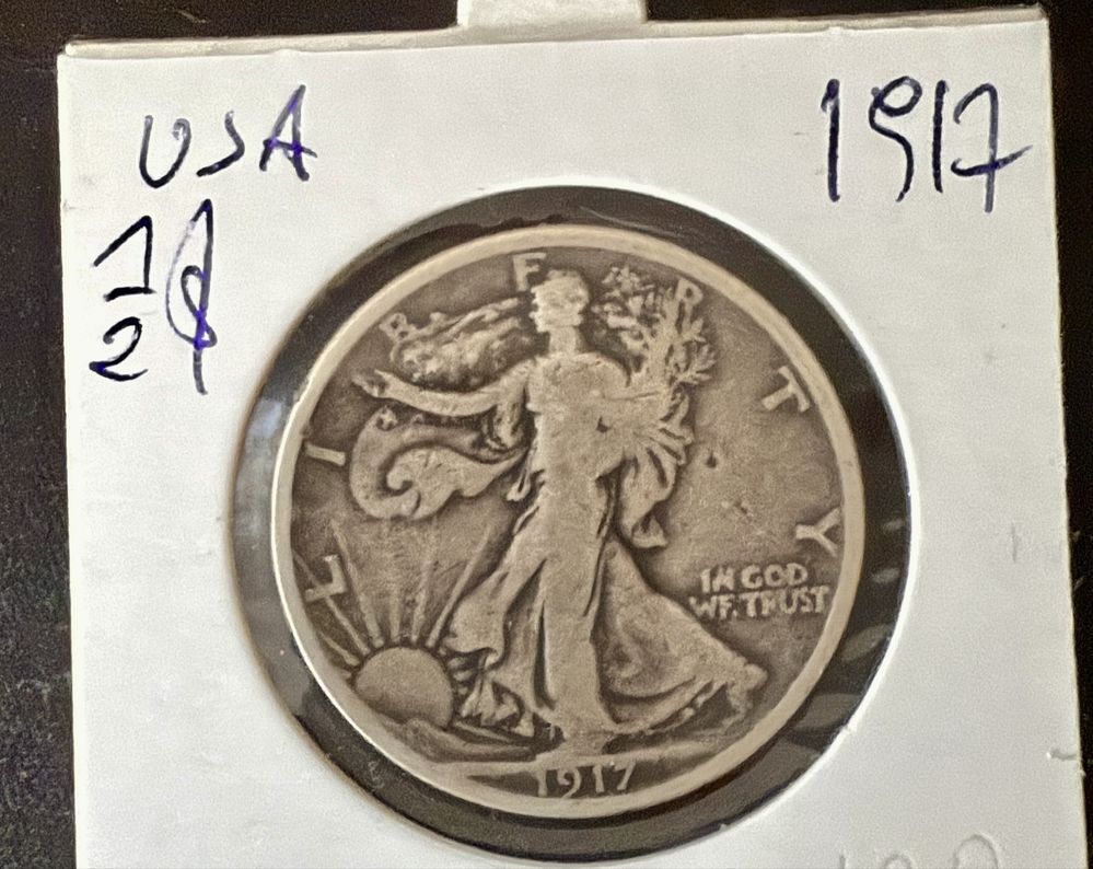 1/2 (pół dolara) 108 lat Srebro. $ Dolar