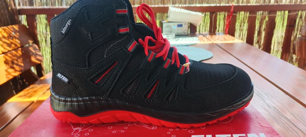 Obuwie robocze ELTEN MADDOX BLACK-RED MID ESD S3S – 769561. 42.rozmiar