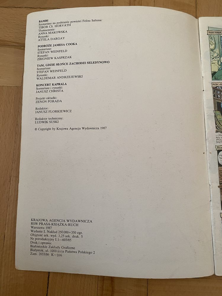 Bambi, Podroże Jamesa Cooka, Tam, Gdzie Słońce Zachodzi Seledynowo w.1