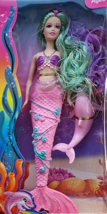 LALKA syrenka z delfinem zabawka laleczka