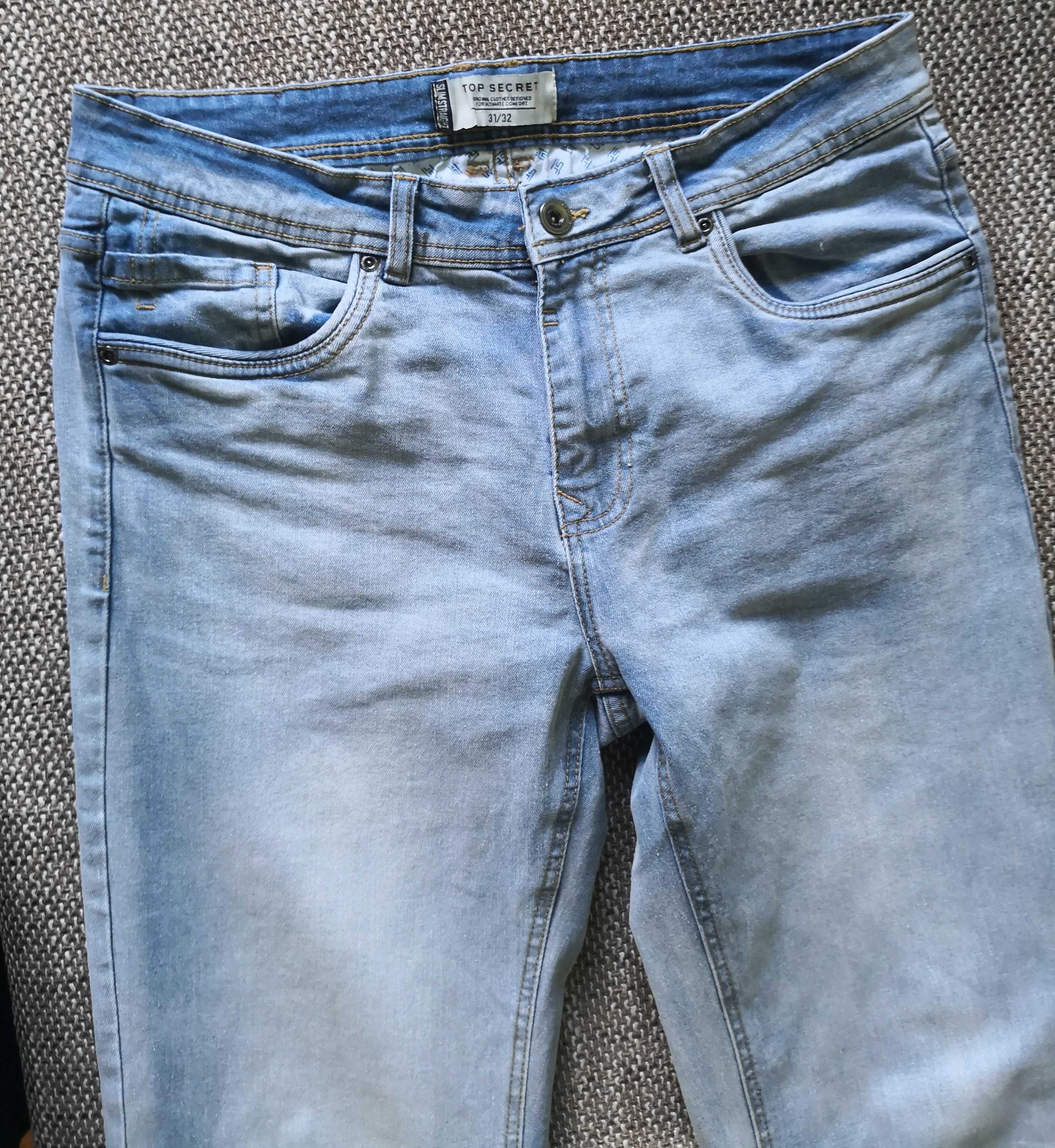 spodnie jeans denim z prostą nogawką TOP SECRET 31/32
