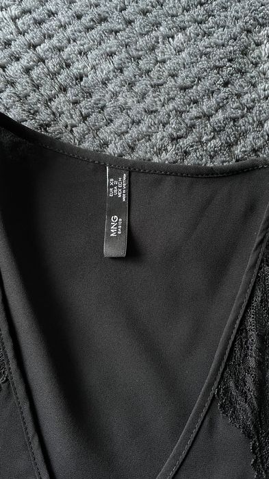 Mango koronkowa bluzka XS 34 /black laced blouse #mango