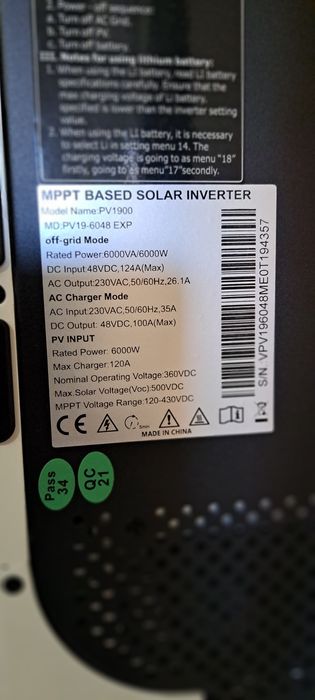 Комплект резервного живлення Must 6 kW + LiFePO4 5 kW