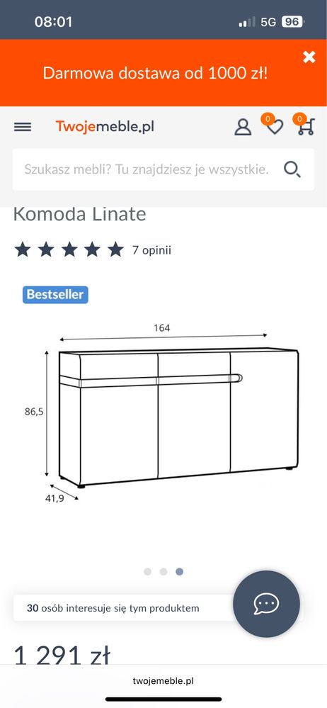 Komoda linate firmy Meble Wójcik