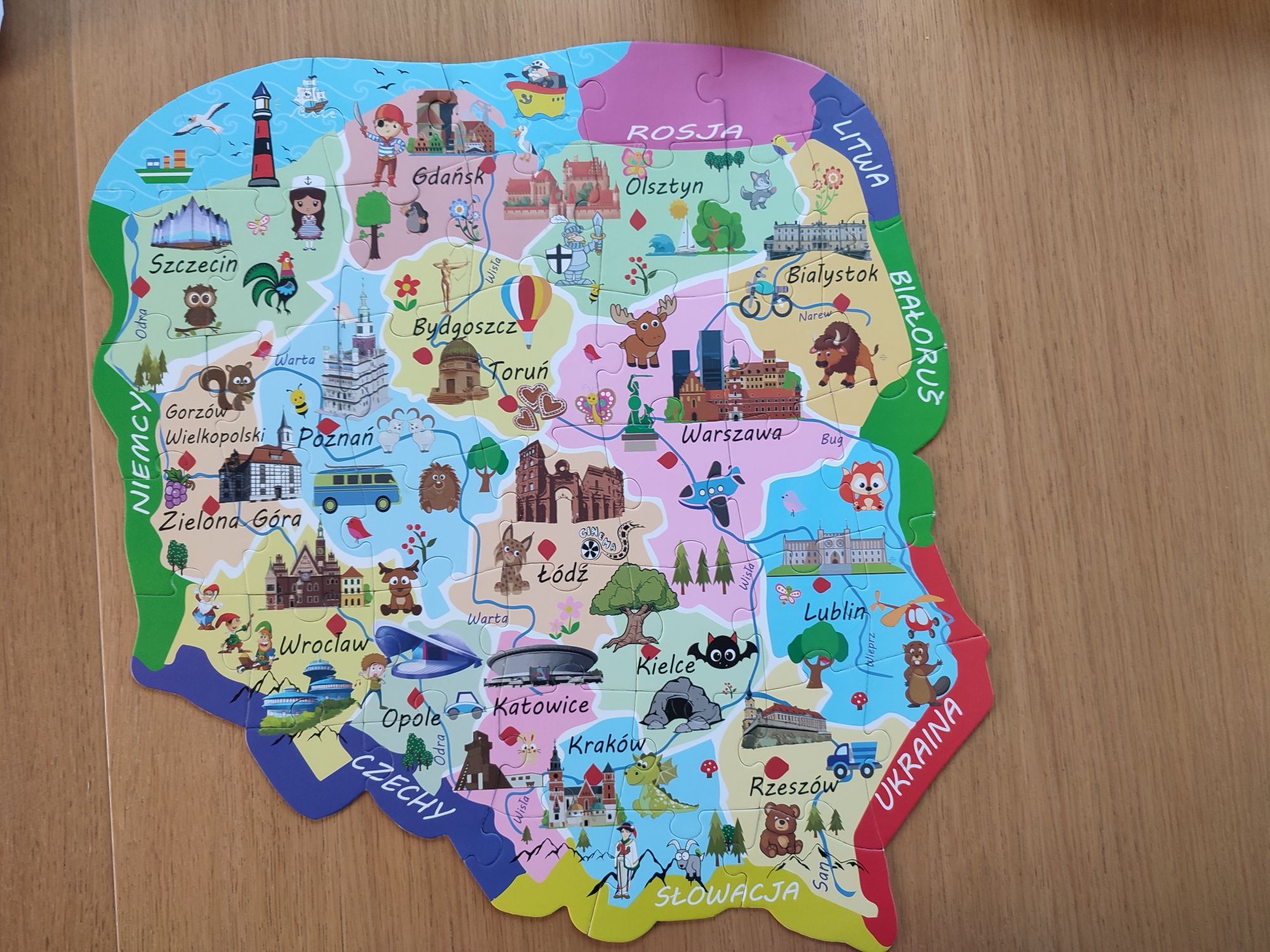2xpuzzle mapa Polski i mapa Świata