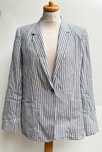 Marynarka Paski XL 42 Len Lniana Blezer Niebieska Massimo Dutti