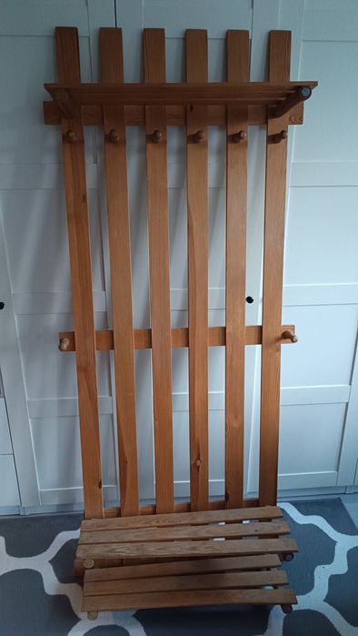 Wieszak drewniany półka na buty