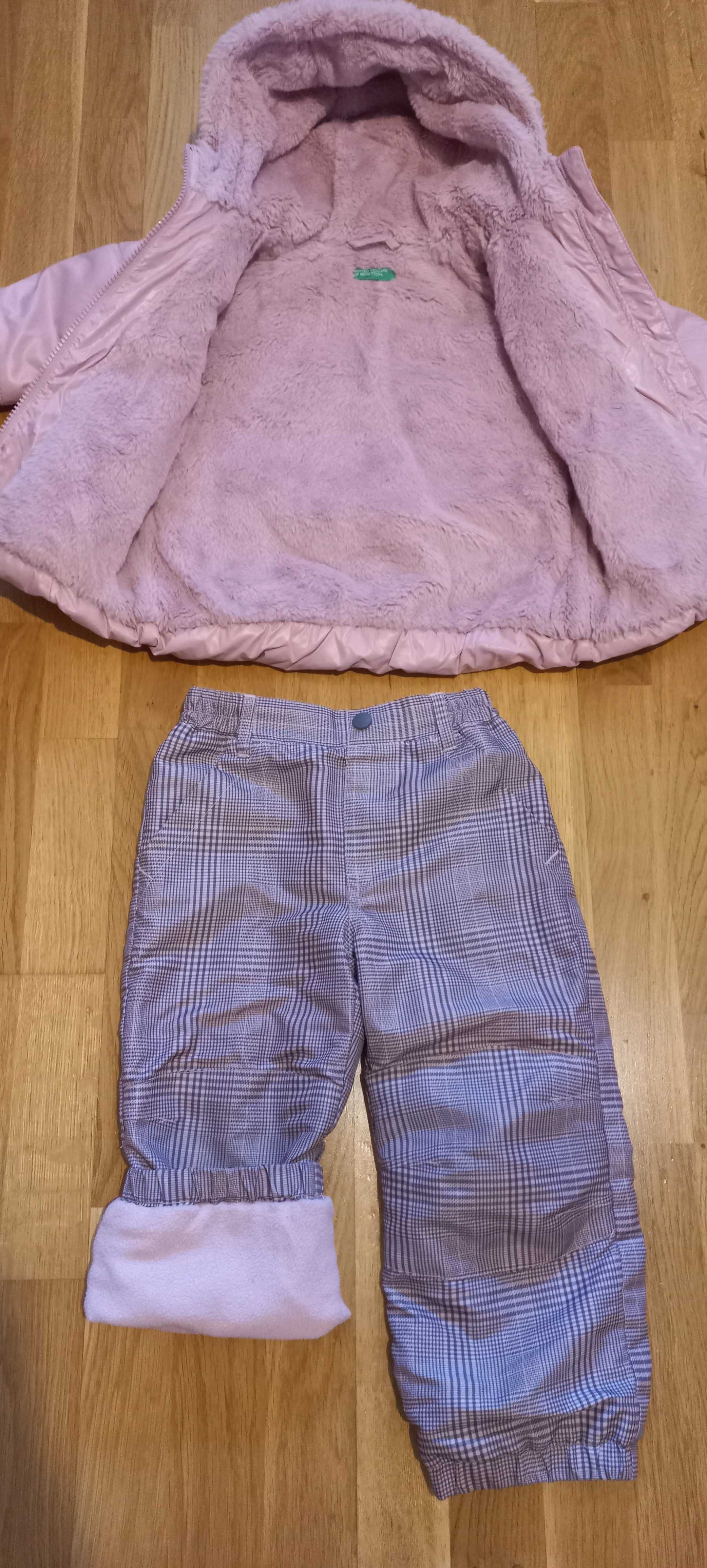 Kurtka Benetton i spodnie H&M zimowe w stanie idealnym 92-98r. 2-3let