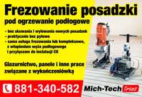 Frezowanie  pod ogrzewanie podlogowe chydraulika  wykończenia