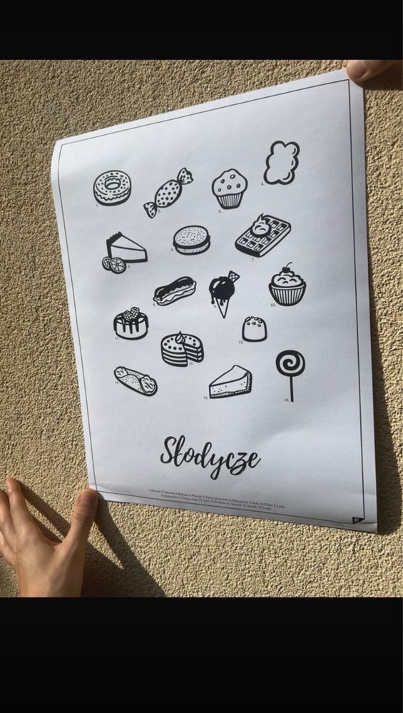 Nowy plakat Follygraph Słodycze 30×40 cm styl skandynawski