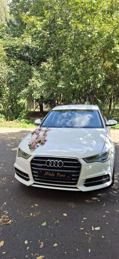 Auto do  ślubu. Białe   AUDI A6 C7 LIFT