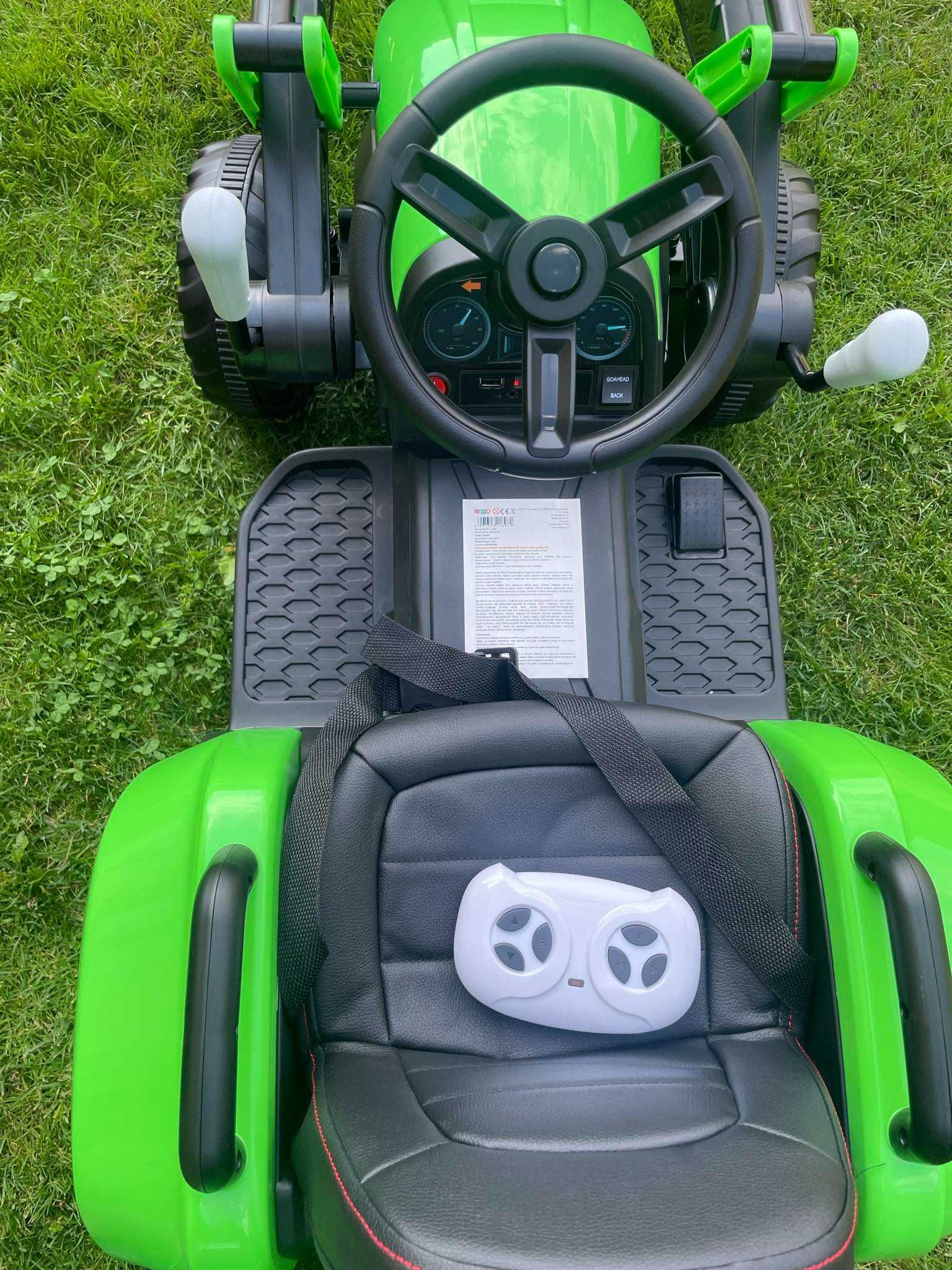 Traktor na akumulator 12V 2x45W z przyczepką i łyżką KOPARKA KOPARA