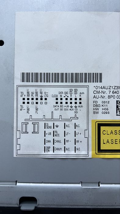 Auto radio original audi 8p (2012)