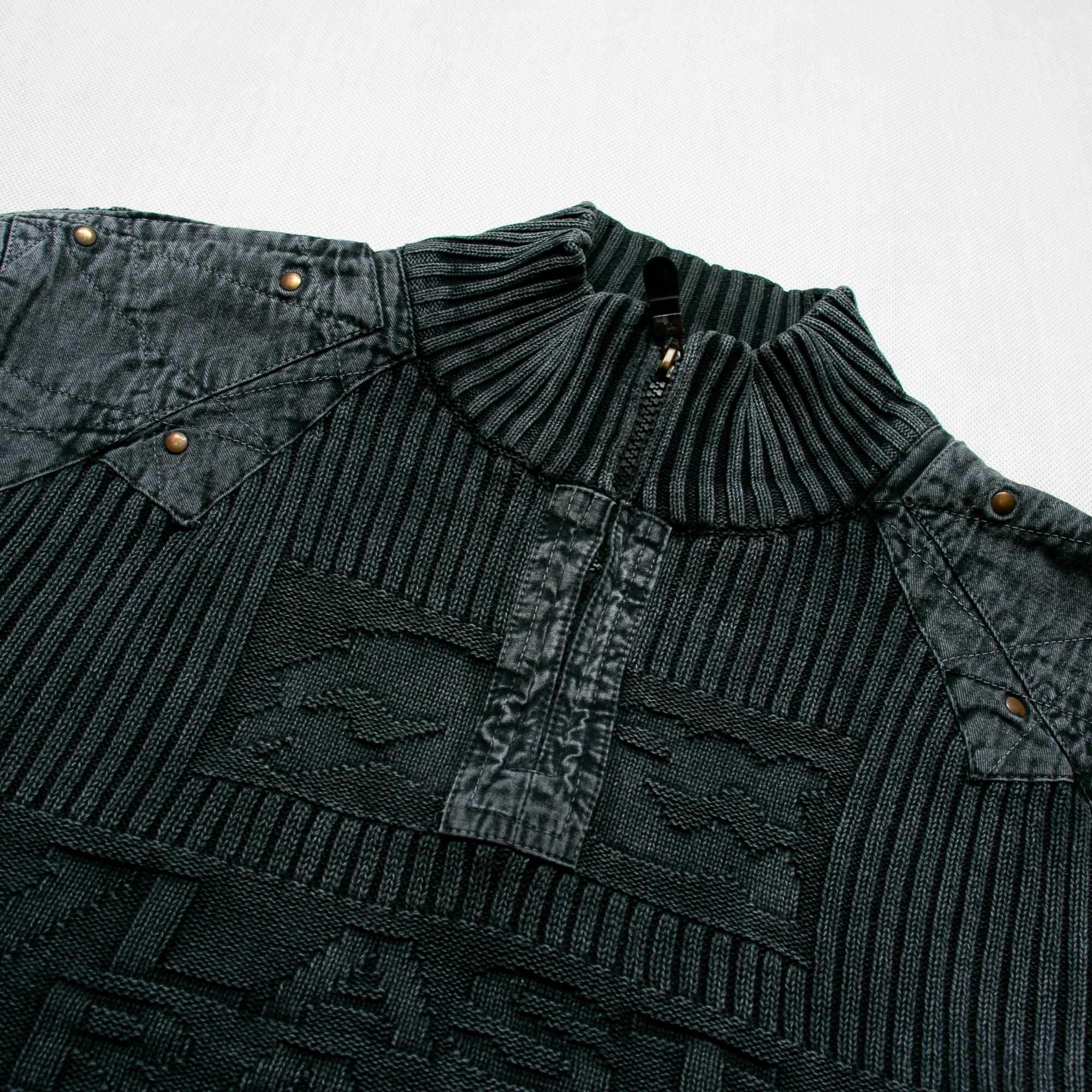 Diesel style y2k sweter XL/XXL golf rozpinany