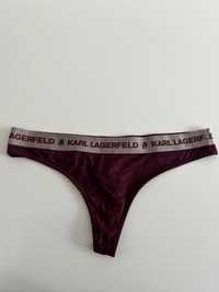 Majtki Karl Lagerfeld logo thong ciemnoczerwony stringi XL