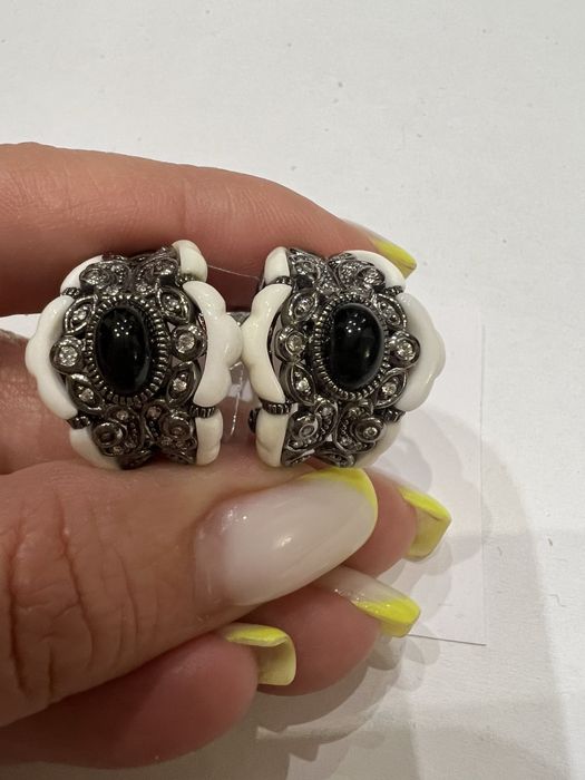 Красивенные стариные серьги из серебра 925 пробы