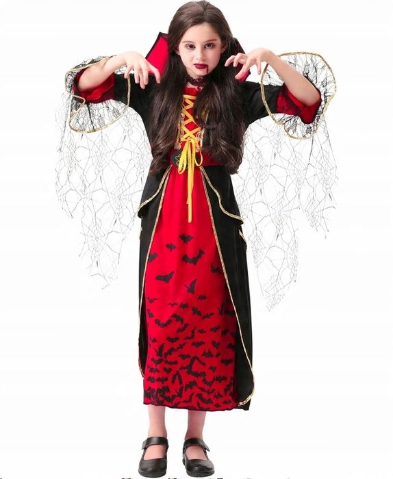 Kostium wampira Kostium na Halloween dla dziewczynek 8-10 lat