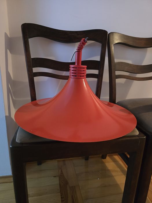 lampa wisząca pomarańczowa czerwona loft Polam 12.Z.415/R niekompletna
