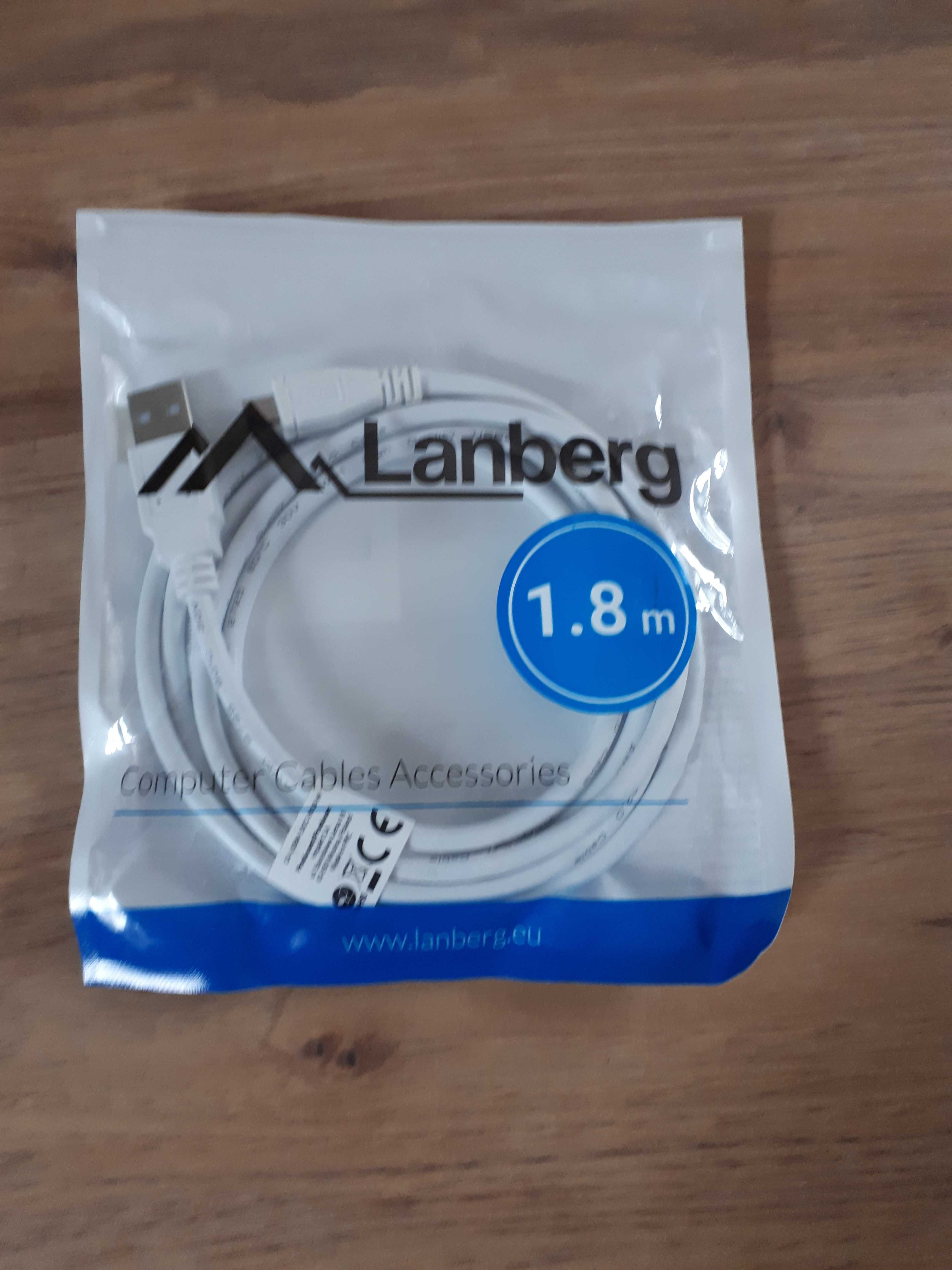 Kabel USB do ładowarki typ B długość 1.8 m
