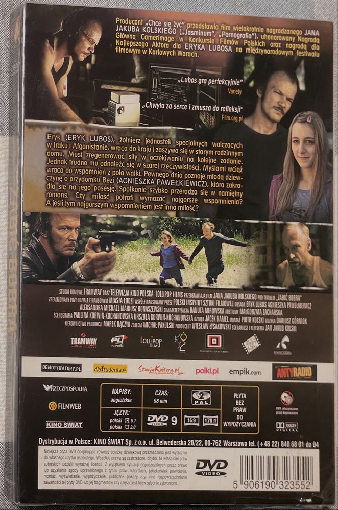 Film NOWY DVD.  „Zabić Bobra”, reż. Jan Jakub Kolski. zafoliowany