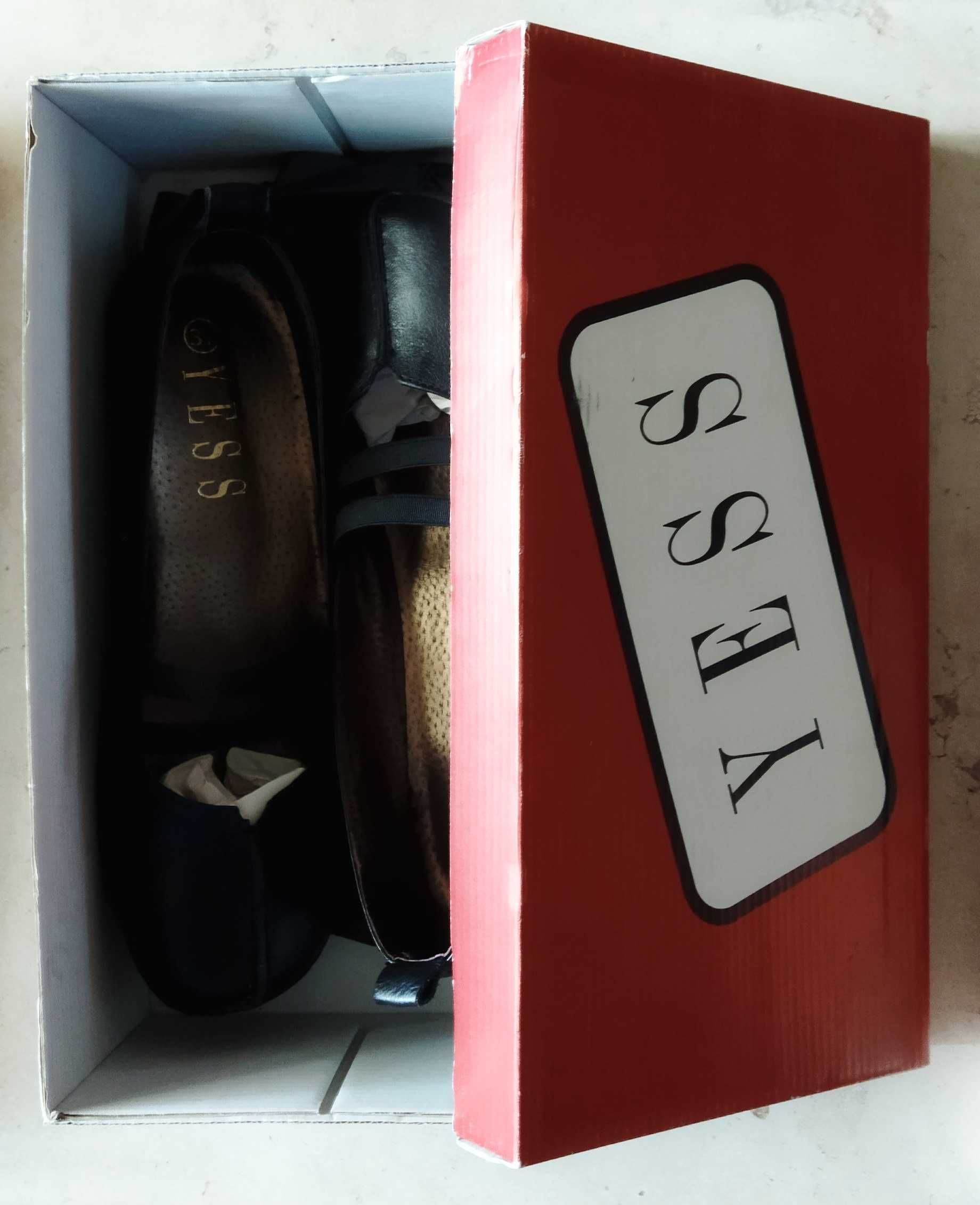 Sapatos pretos rasos Yess de senhora/menina, número 37