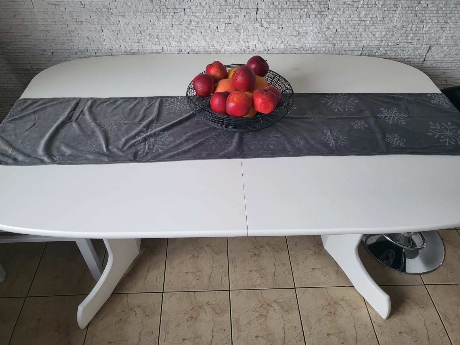 stół dębowy biały długi 301 cm x szeroki 94.5 cm