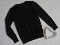 M&CO klasyczny sweter damski sweterek swetr czarny dekolt V,  BDB 36 S