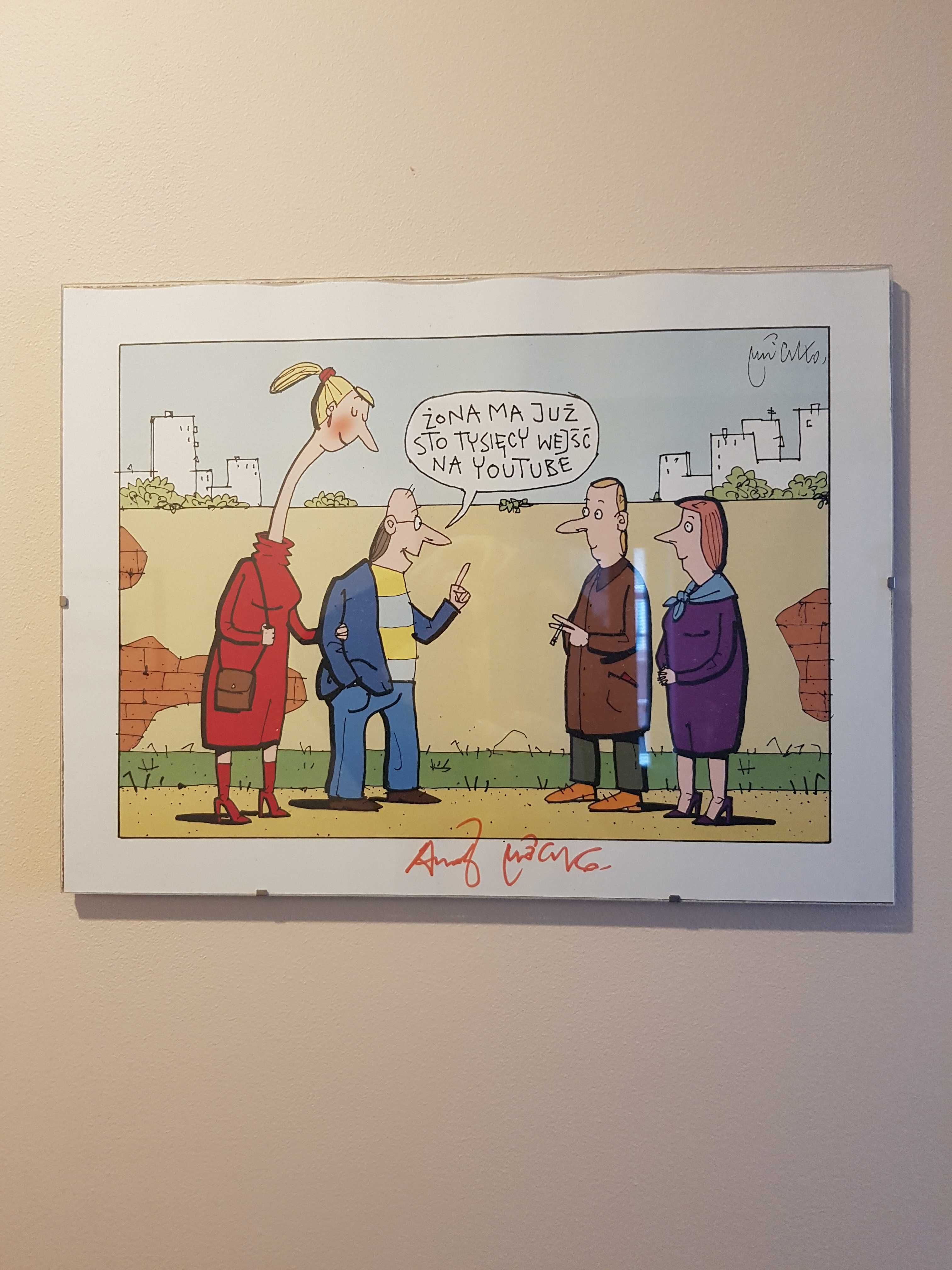 Grafika Andrzej Mleczko z autografem