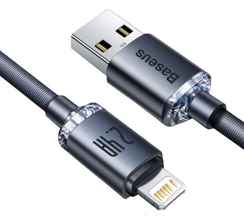 Кабель Baseus з чіпом USB to Ligtning 2.4А / 2М Швидка Зарядка iPhone
