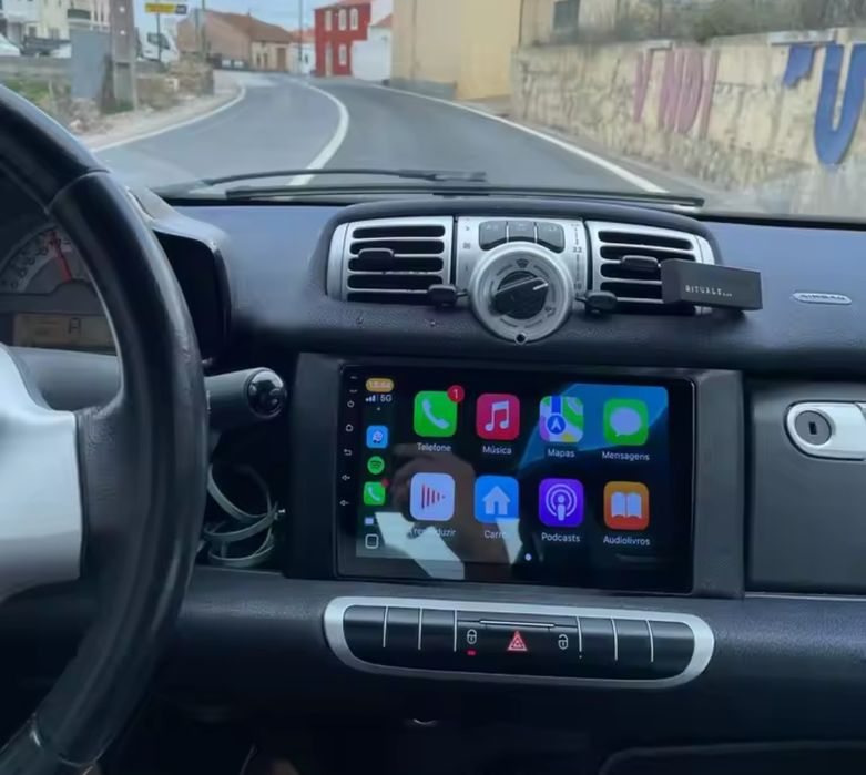 Radio 2 DIN Smart Four two / ForFour (2007 a 2017) + GPS + Carplay